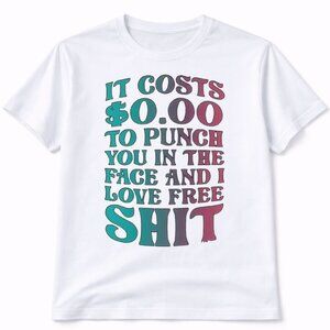 Love Free Funny Graphic T Shirt Trendy Boutique Style Tee Womens White
